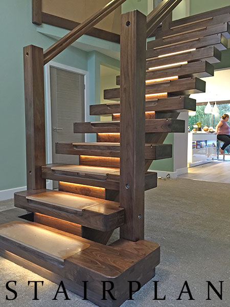 The X-vision staircase in black walnut offers the X-Factor