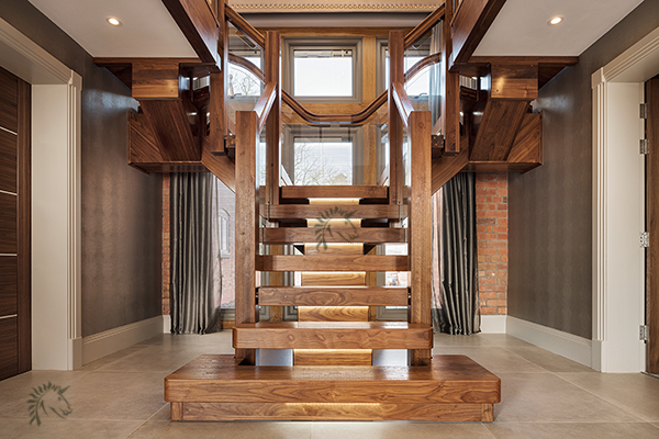 Black Walnut Central Feature Staircase