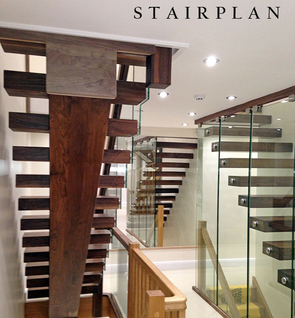 Black Walnut Staircase X-Vision design