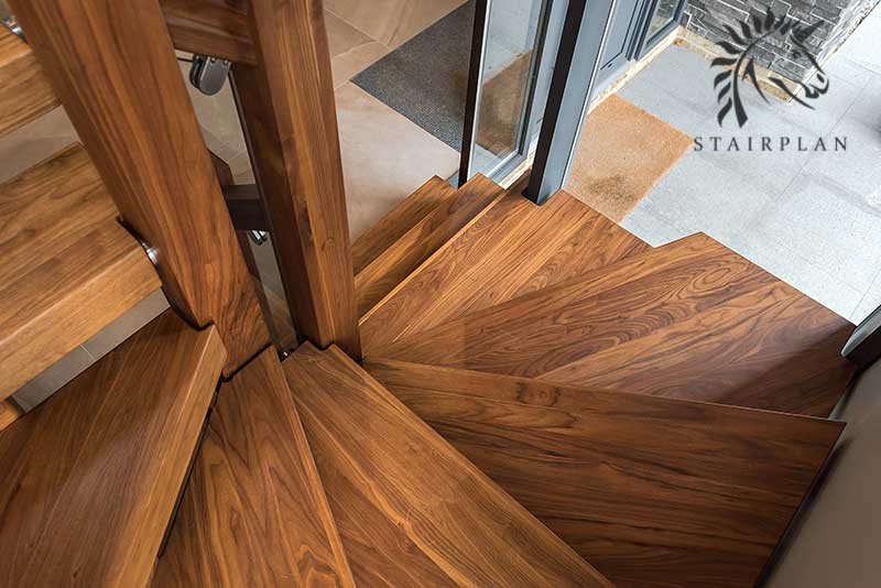 Black walnut winder stair treads